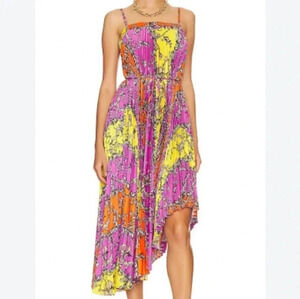 {MILLY} Irene Chain Pleated Midi Dress